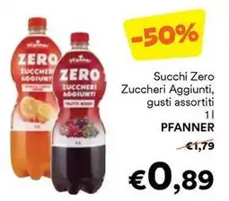 Unes Succhi Zero Zuccheri Aggiunti PFANNER offerta