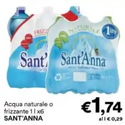 Unes Acqua naturale o frizzante SANT'ANNA offerta