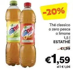 Unes Thé classico o zero pesca o limone ESTATHÉ offerta