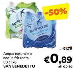 Unes Acqua naturale o acqua frizzante SAN BENEDETTO offerta