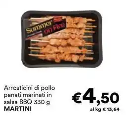 Unes Arrosticini di pollo panati marinati in salsa BBQ MARTINI offerta