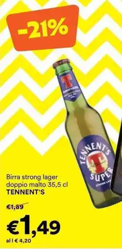 Unes Birra strong lager doppio malto TENNENT'S offerta