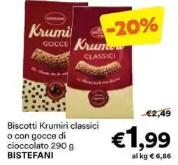 Unes Biscotti Krumiri classici o con gocce di cioccolato BISTEFANI offerta