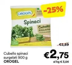 Unes Cubello spinaci surgelati OROGEL offerta