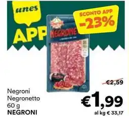 Unes Negroni Negronetto NEGRONI offerta