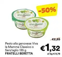 Unes Pesto alla genovese Viva la Mamma Classico o Senz'aglio FRATELLI BERETTA offerta