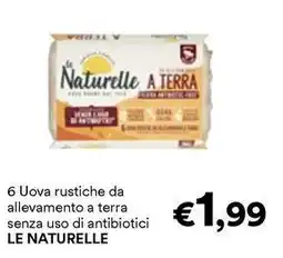 Unes 6 Uova rustiche da allevamento a terra senza uso di antibiotici LE NATURELLE offerta
