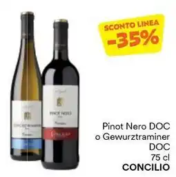 Unes Pinot Nero DOC o Gewurztraminer DOC CONCILIO offerta