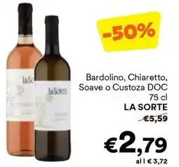 Unes Bardolino, Chiaretto, Soave o Custoza DOC LA SORTE offerta