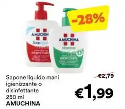 Unes Sapone liquido mani igienizzante o disinfettante AMUCHINA offerta