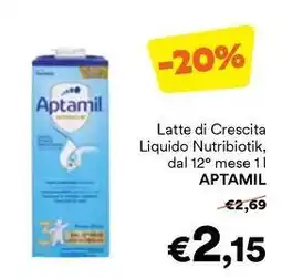 Unes Latte di Crescita Liquido Nutribiotik, dal 12° mese APTAMIL offerta