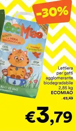 Unes Lettiera per gatti agglomerante biodegradabile ECOMIAO offerta