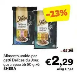 Unes Alimento umido per gatti Délices du Jour SHEBA offerta