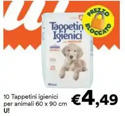 Unes 10 Tappetini igienici per animali 60 x 90 cm U! offerta