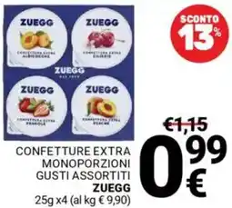Supermercati Gulliver Confetture extra monoporzioni ZUEGG offerta