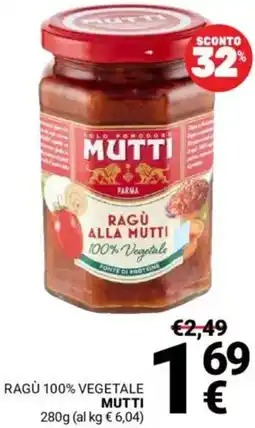 Supermercati Gulliver Ragù 100% vegetale MUTTI offerta