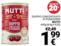 Supermercati Gulliver Doppio concentrato di pomodoro MUTTI offerta