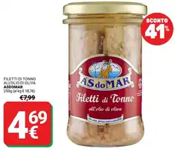 Supermercati Gulliver Filetti di tonno all'olio di oliva ASDOMAR offerta