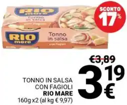 Supermercati Gulliver Tonno in salsa con fagioli RIO MARE offerta