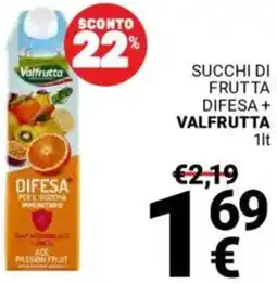 Supermercati Gulliver Succhi di frutta difesa + VALFRUTTA offerta
