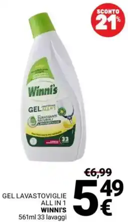 Supermercati Gulliver Gel lavastoviglie all in 1 WINNI'S offerta