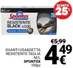Supermercati Gulliver Guanti usa&getta resistente taglia m/l SPONTEX offerta