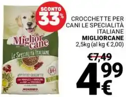 Supermercati Gulliver Crocchette per cani le specialità italiane MIGLIORCANE offerta