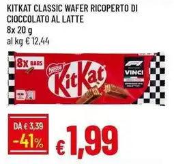 Galassia Kitkat classic wafer ricoperto di cioccolato al latte offerta