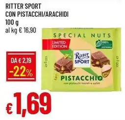 Galassia Ritter sport con pistacchi/arachidi offerta