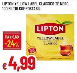 Galassia Lipton yellow label classico tè nero offerta