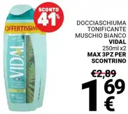 Supermercati Gulliver Docciaschiuma tonificante muschio bianco VIDAL offerta