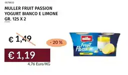 Prezzemolo e Vitale Muller fruit passion yogurt bianco e limone offerta
