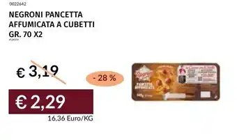 Prezzemolo e Vitale Negroni pancetta affumicata a cubetti offerta