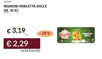 Prezzemolo e Vitale Negroni pancetta dolce offerta