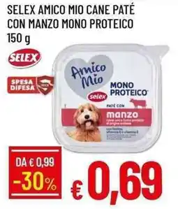 Galassia Selex amico mio cane paté con manzo mono proteico offerta