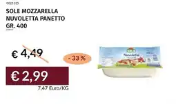 Prezzemolo e Vitale Sole mozzarella nuvoletta panetto offerta