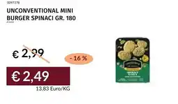 Prezzemolo e Vitale Unconventional mini burger spinaci offerta