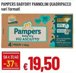Galassia Pampers babydry pannolini quadripacco offerta