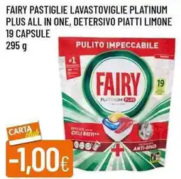 Galassia Fairy pastiglie lavastoviglie platinum plus all in one, detersivo piatti limone offerta