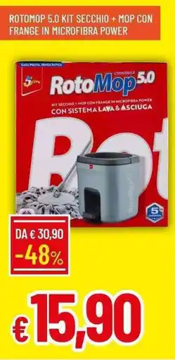 Galassia Rotomop 5.0 kit secchio + mop con frange in microfibra power offerta