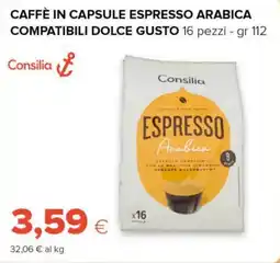 Tigre Consilia caffè in capsule espresso arabica compatibili dolce gusto offerta