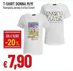 Galassia T-shirt donna m/m stampata jersey enrico coveri offerta
