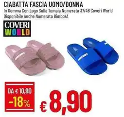 Galassia Ciabatta fascia uomo/donna Coveri World offerta