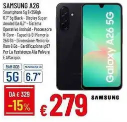 Galassia SAMSUNG A26 offerta