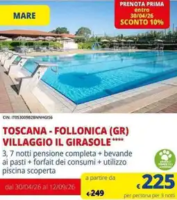 Galassia Toscana -follonica (gr) villaggio il girasole offerta