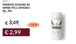 Prezzemolo e Vitale Proraso schiuma da barba pelli sensibili offerta