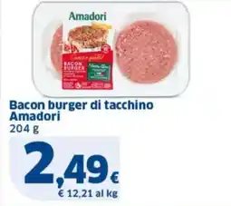 Sigma Bacon burger di tacchino Amadori offerta