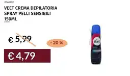 Prezzemolo e Vitale Veet crema depilatoria spray pelli sensibili offerta