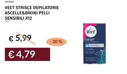 Prezzemolo e Vitale Veet strisce depilatorie ascelle&bikini pelli sensibili x12 offerta