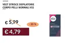 Prezzemolo e Vitale Veet strisce depilatorie corpo pelli normali x12 offerta